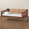 Baxton Studio Ogden Mid-Century Walnut Brown Finished Wood and Synthetic Rattan Twin Size Daybed 194-11517-ZORO - alternate 9